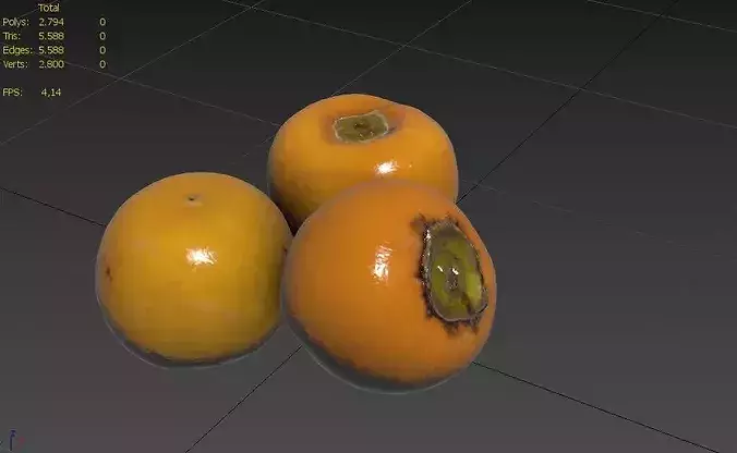 Persimmom Set M05 Low-poly 3D model 3