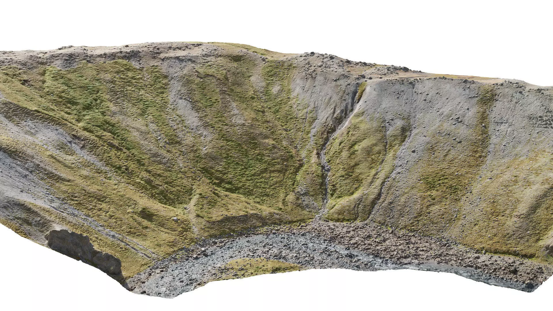 Mountain Slope River Scan Low-poly 3D model