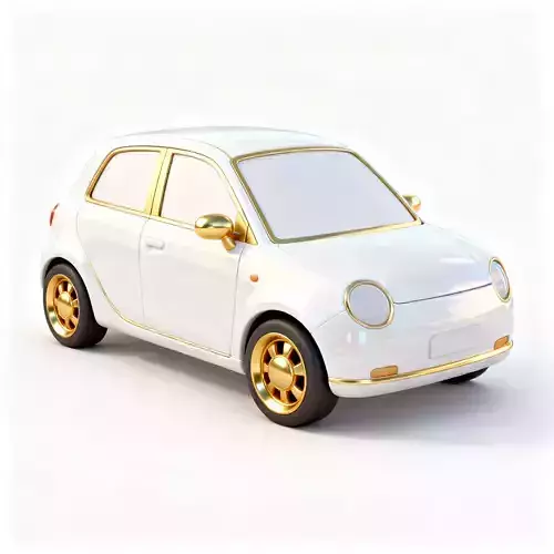 Stylized Pearl White Compact 3D Model