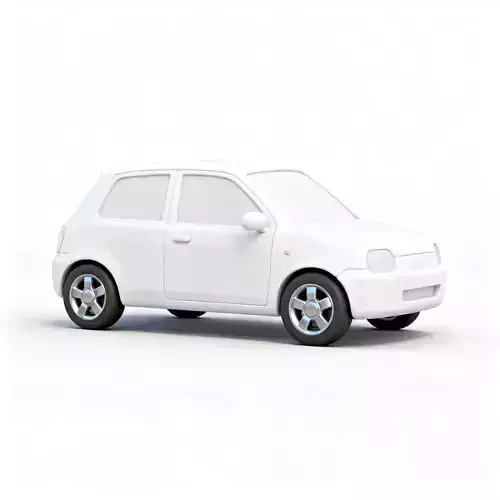 The Urban Breeze White Compact Car 3D Model