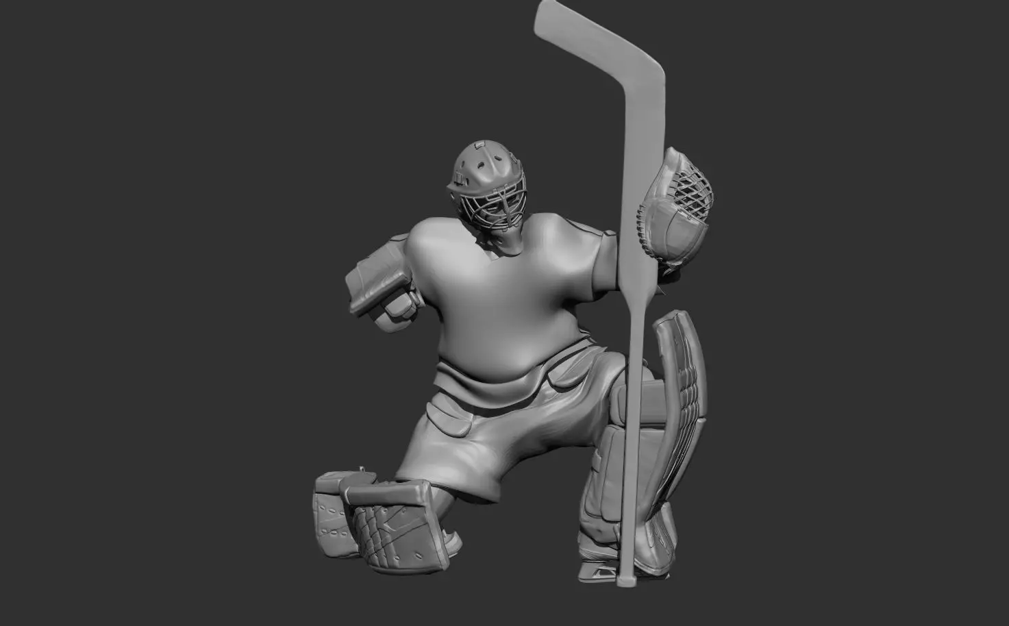 Ice Hockey Goalie Victory Multipart Pose figurine 3D print model