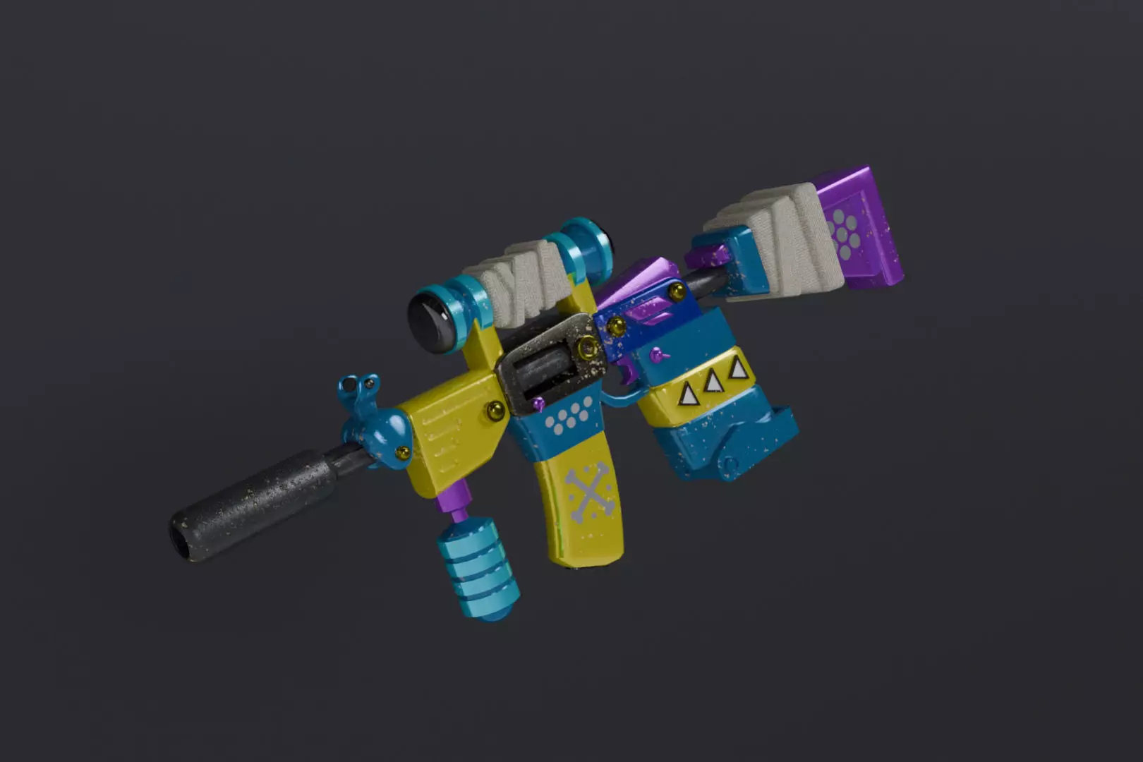 Low Poly M16-Style Rifle 3D Model Game Ready PBR 3D model