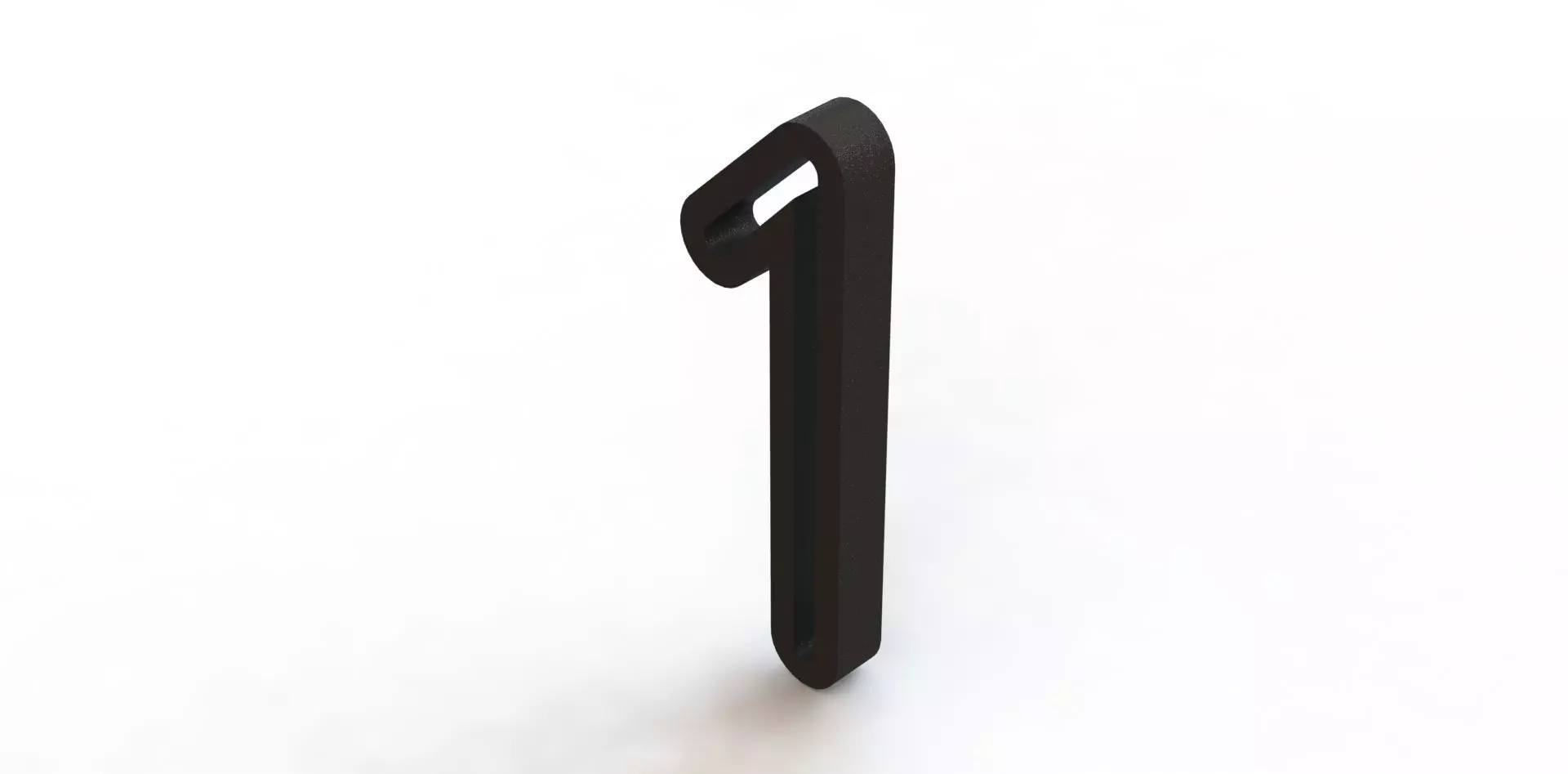 Numero Arredondado 1 Number Rounded 3D print model