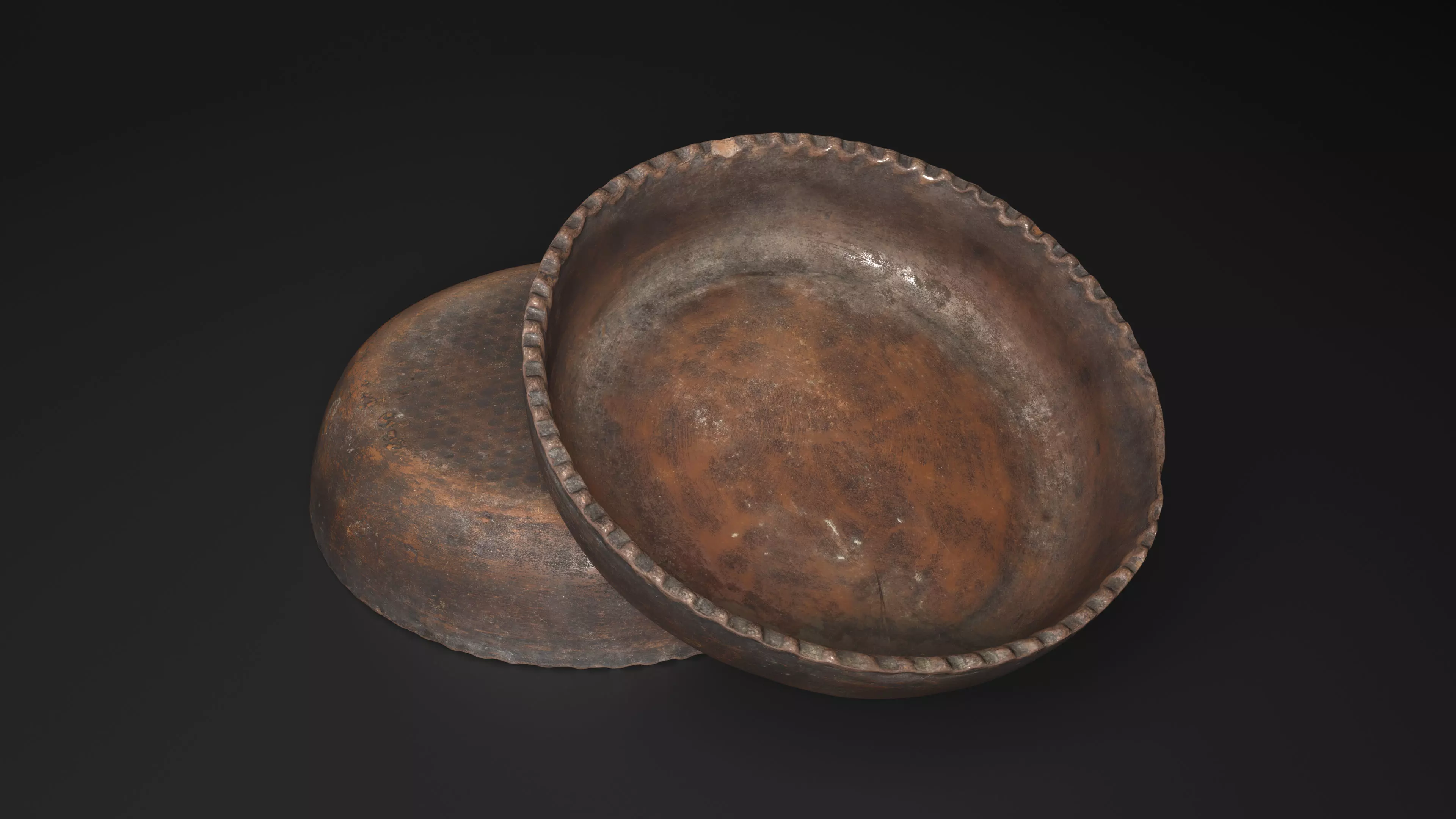 Rustic Clay Plate Low-poly 3D model