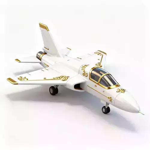Stylized Pearl Albatross Fighter Jet 3D Model