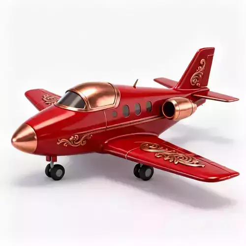 Crimson Executive Combat Plane 3D Model