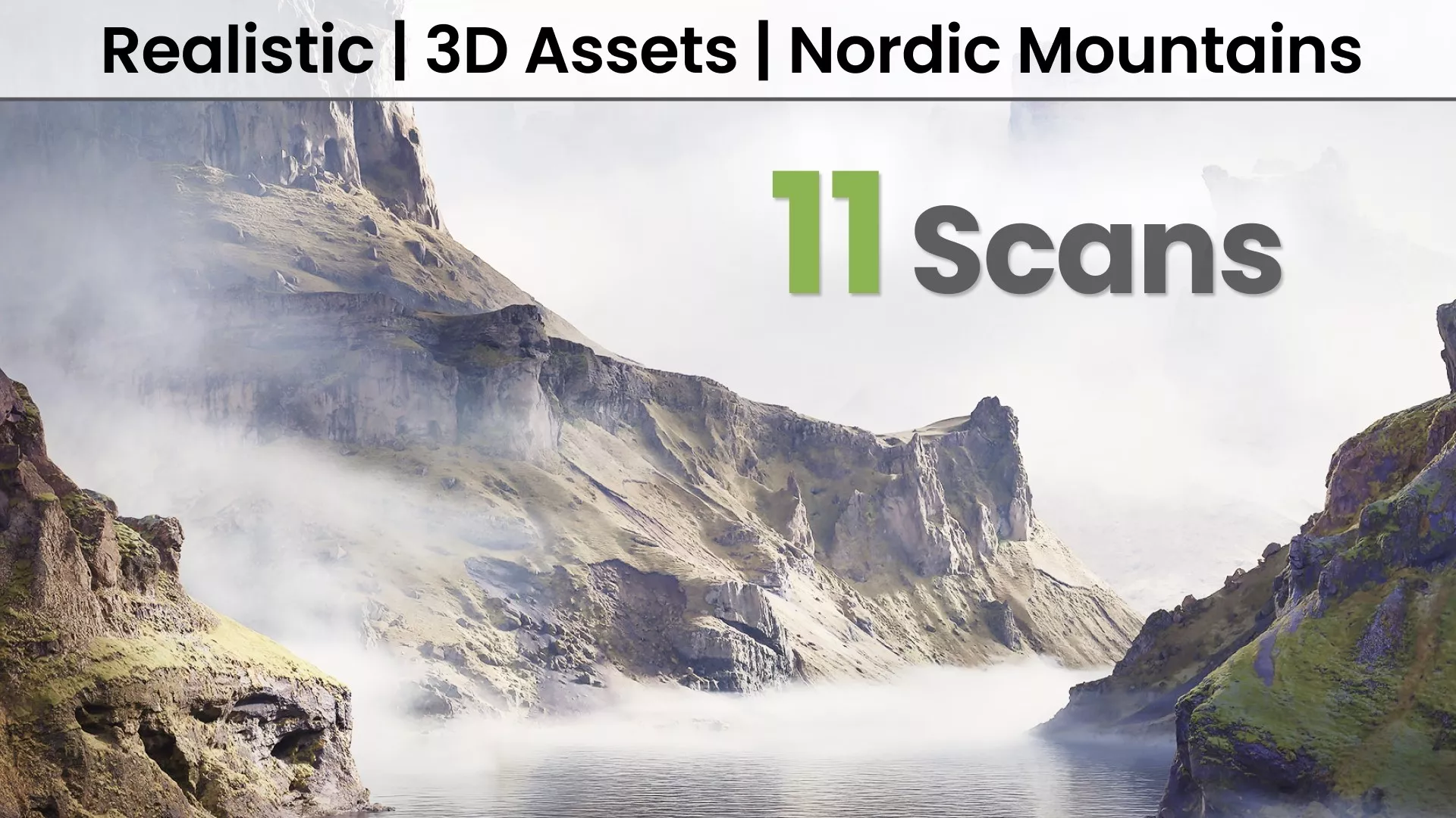 Icelandic Highland Mountain Cliffs 3D Model Pack