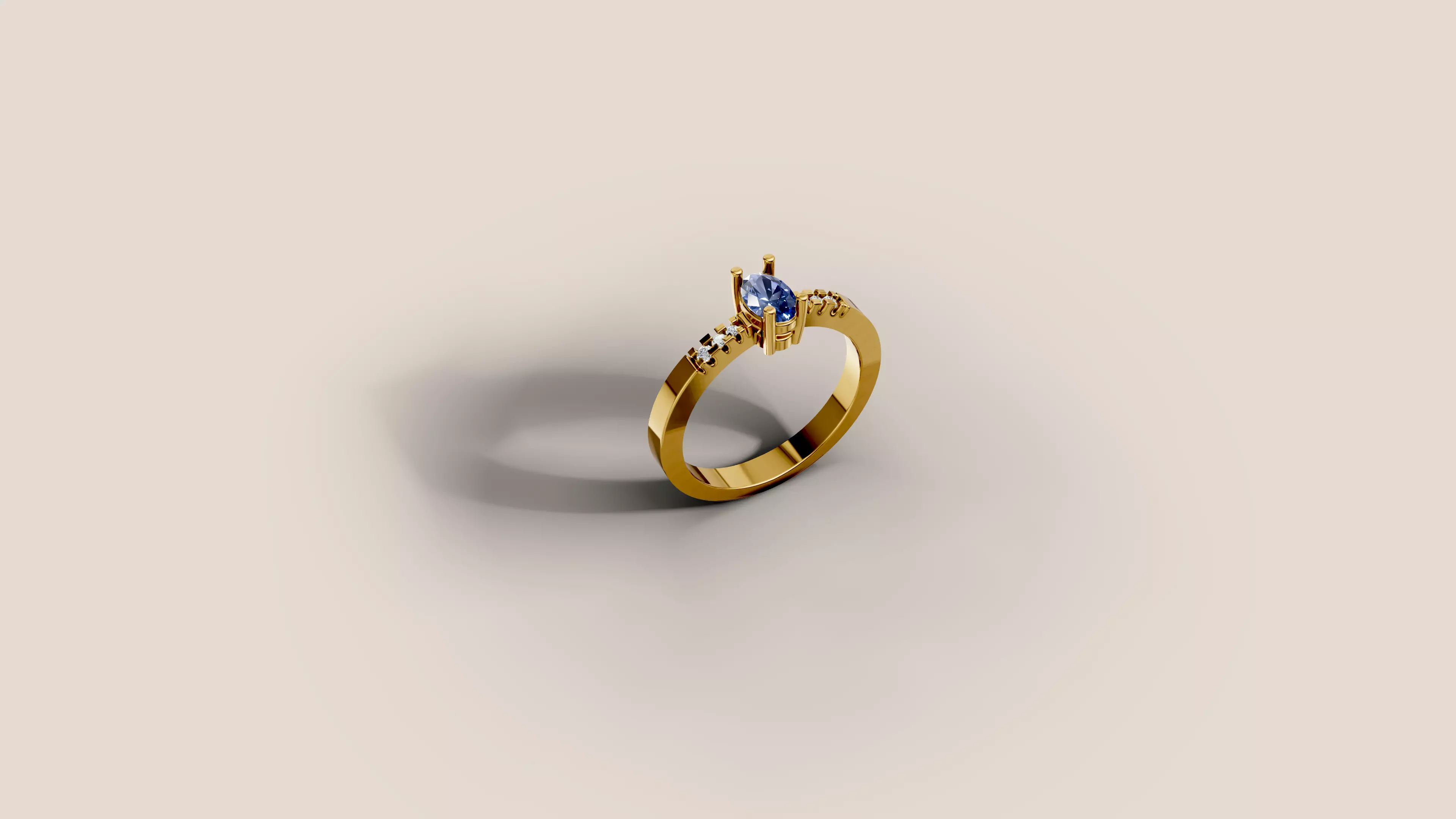 Minimal Solitaire Accent Ring 3D print model
