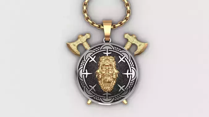 Ethnic Norse Mythology Wolf Coat Berserker Necklace Men STL 