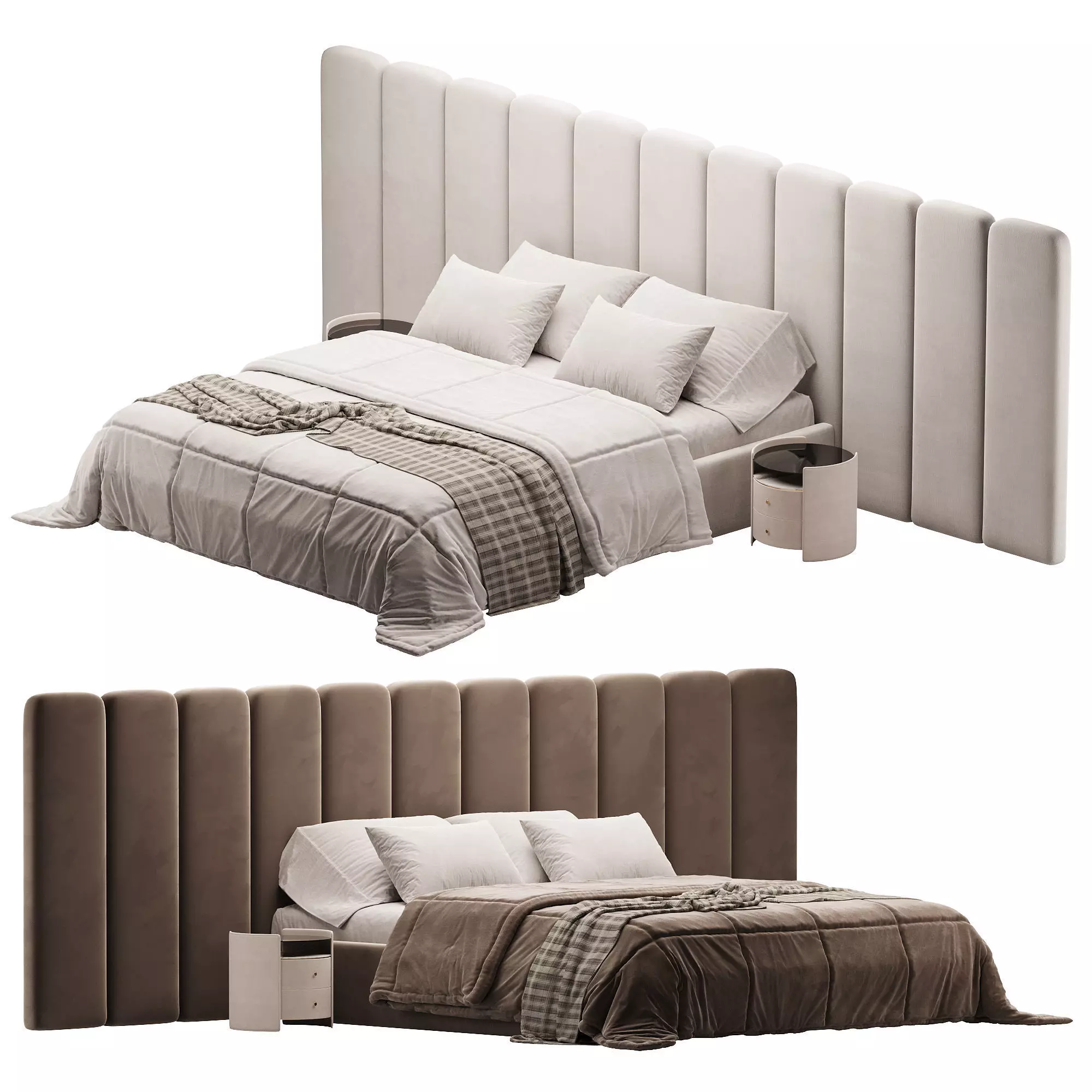 Palani Velvet Bed Low-poly 3D model