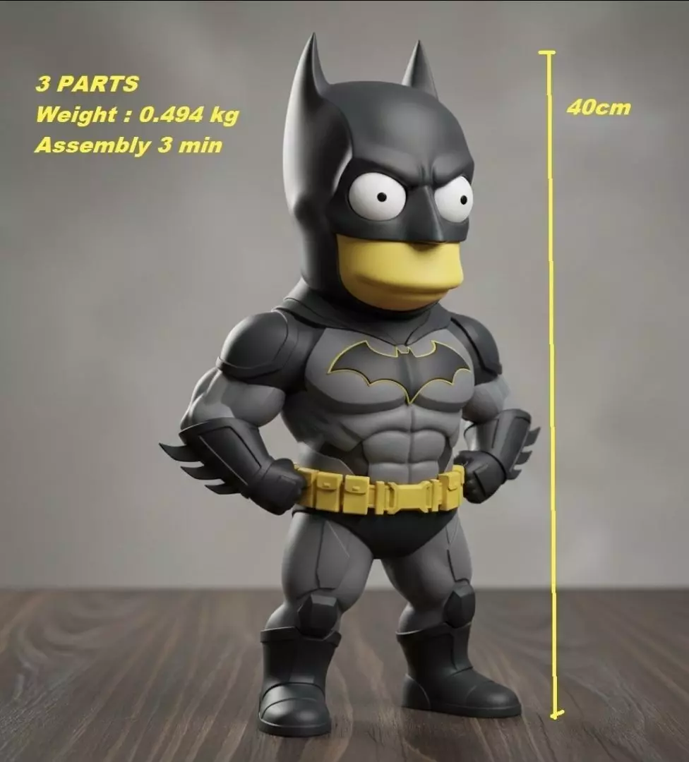 Homer Simpson and Batman High Detail Assembly parts 3D print model