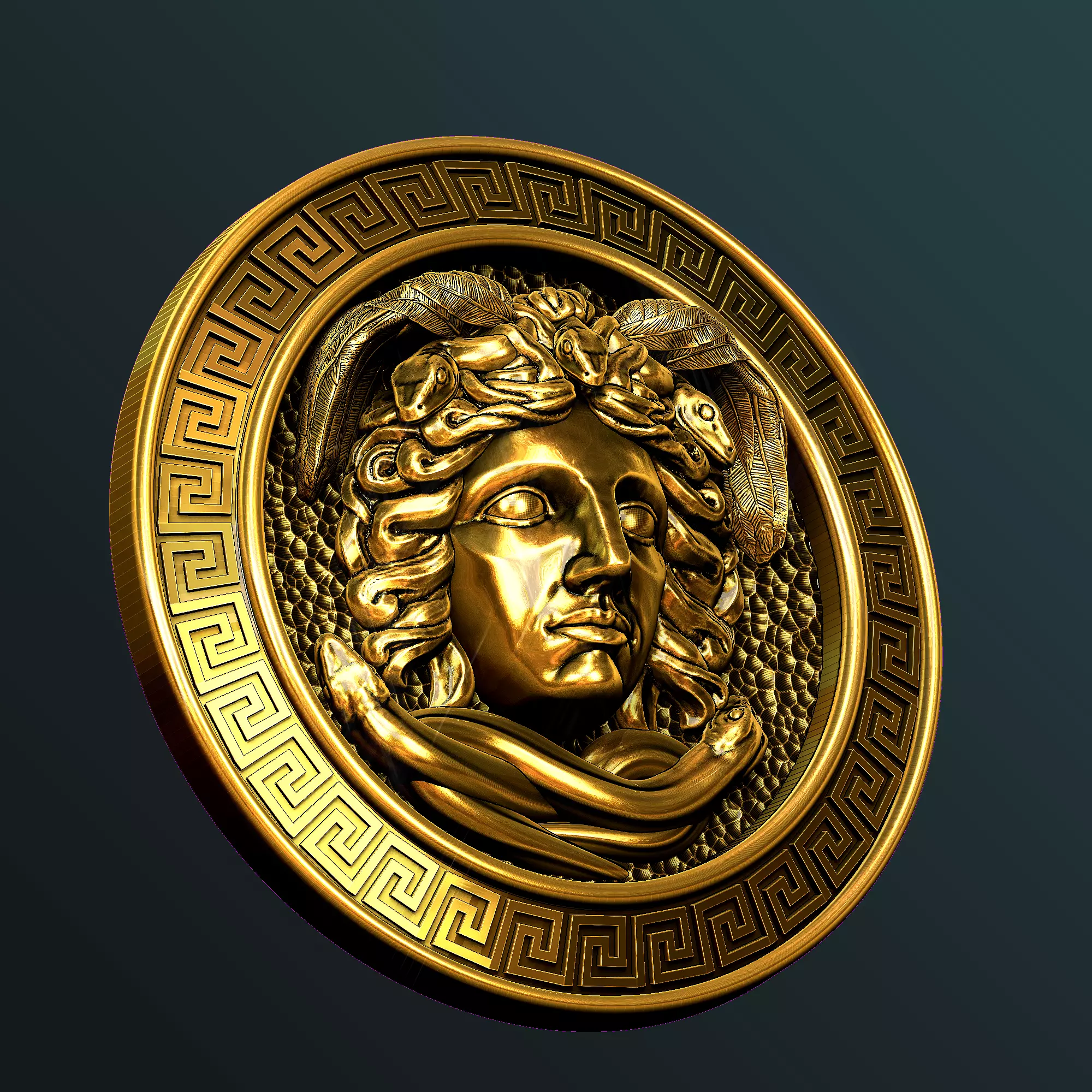 Medusa Head - Aegis Pendant - Medallion - Coin 3D print model