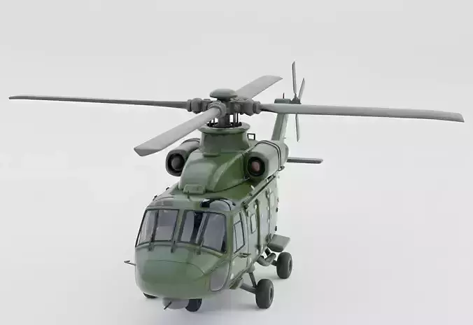 Stylized Tactical Military Helicopter 3D Model