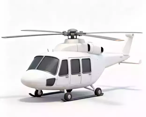 Stylized Pearl White Medical Helicopter 3D Model