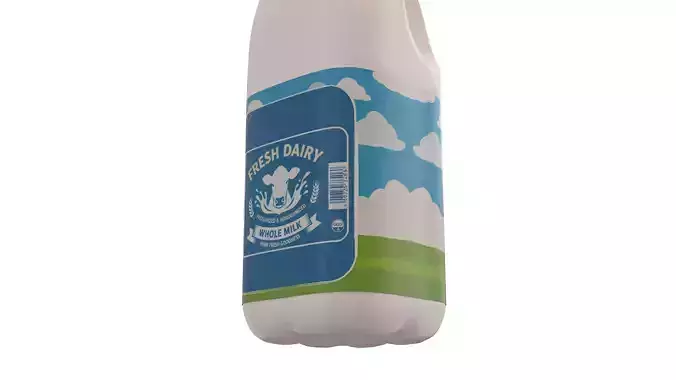 Milk Bottle 3D Model Low-poly 3D model 5