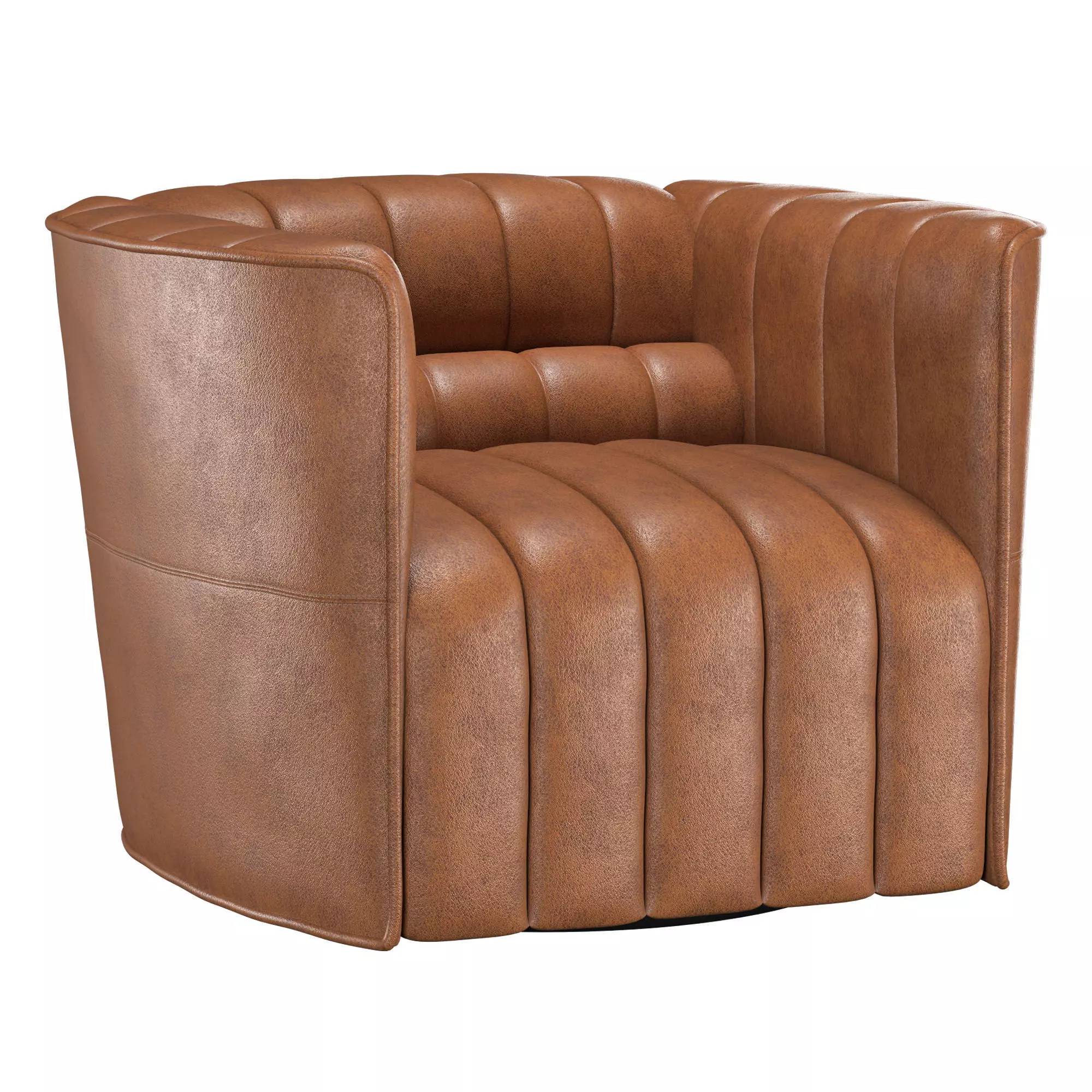 Ripple Brown Leather Swivel Chair 3D model