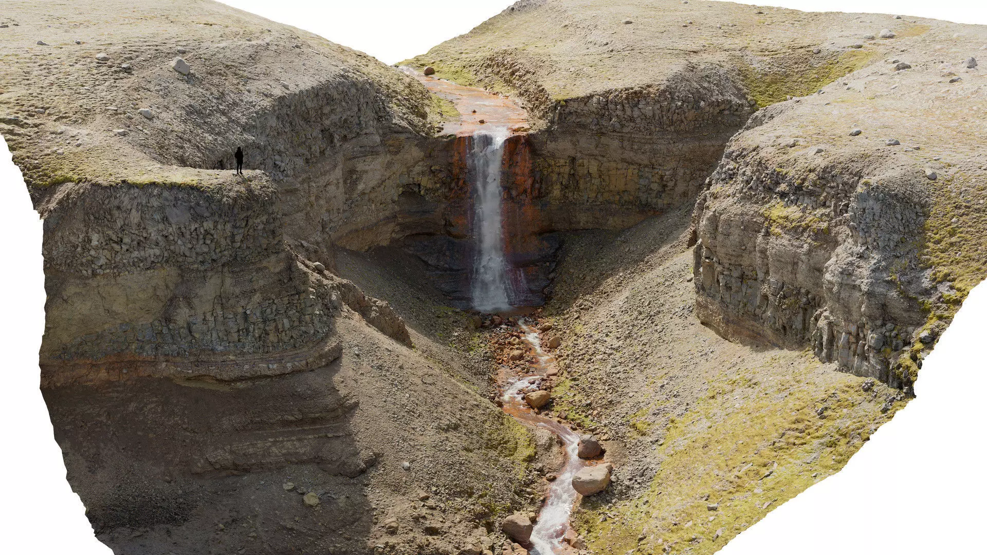 Icelandic Waterfall C Low-poly 3D model