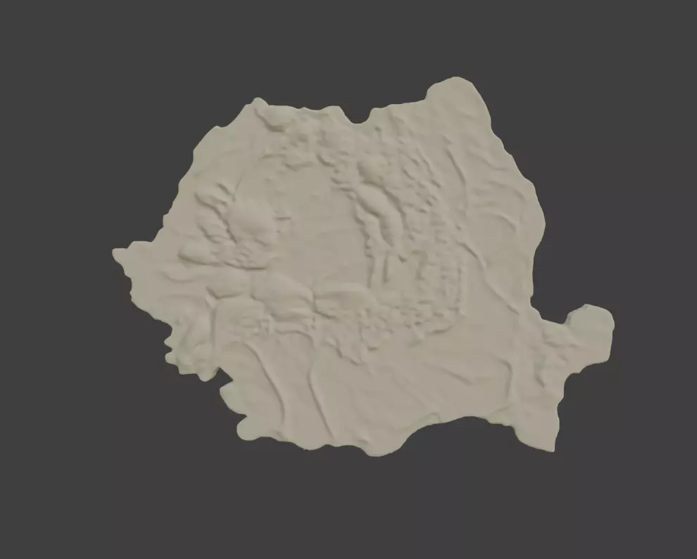 3D Romania Map - Topographic Relief 3D print model