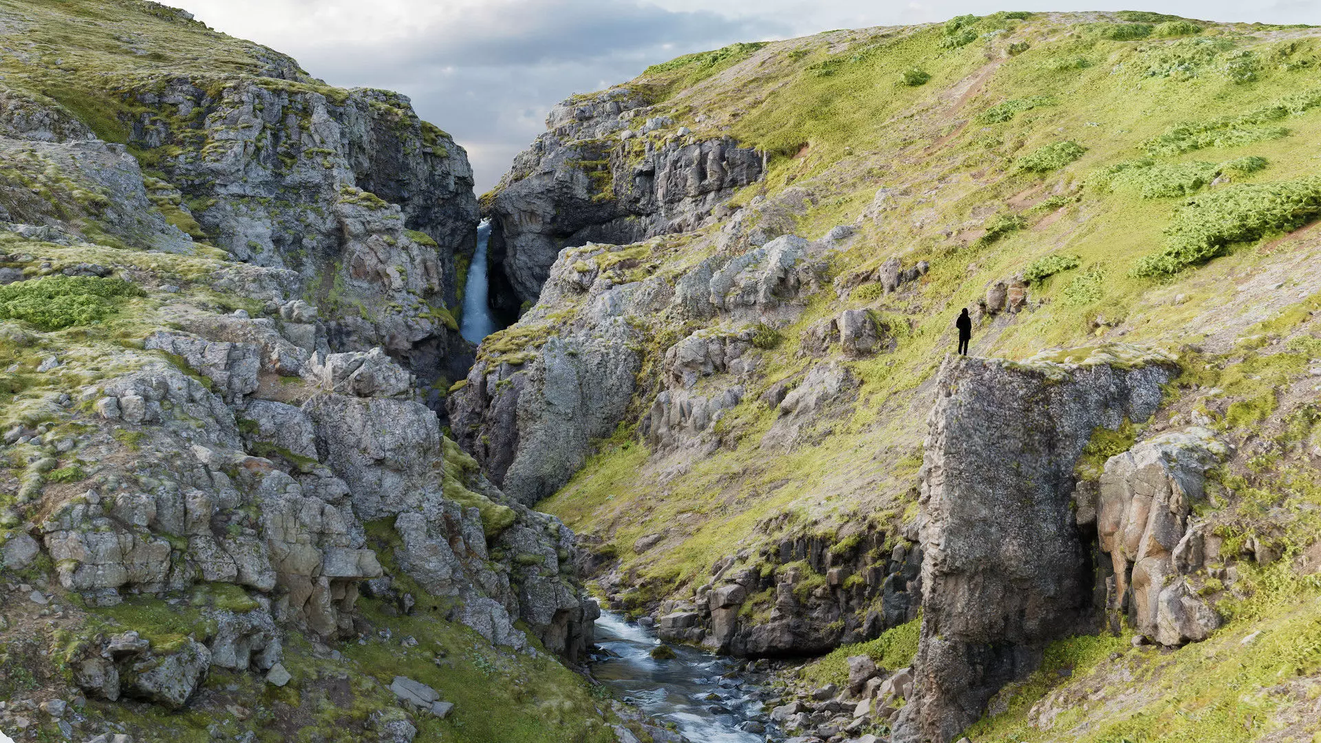 Cascades Canyon D Low-poly 3D model