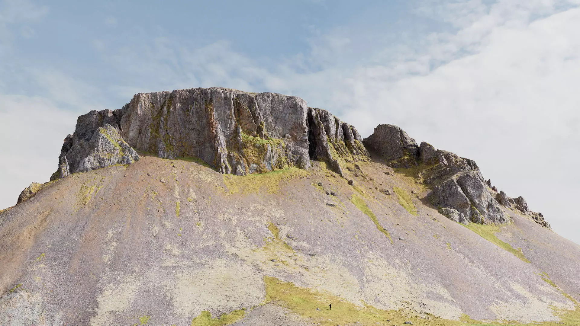 Massive Cliff Mountain Slope Low-poly 3D model