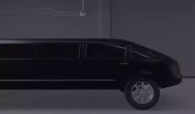 Black Limo 3D model 4