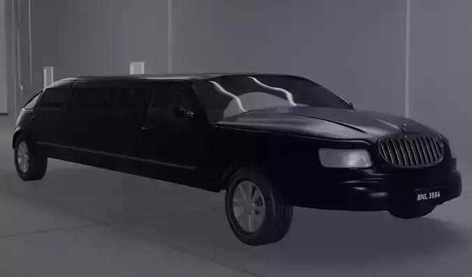 Black Limo 3D model 2