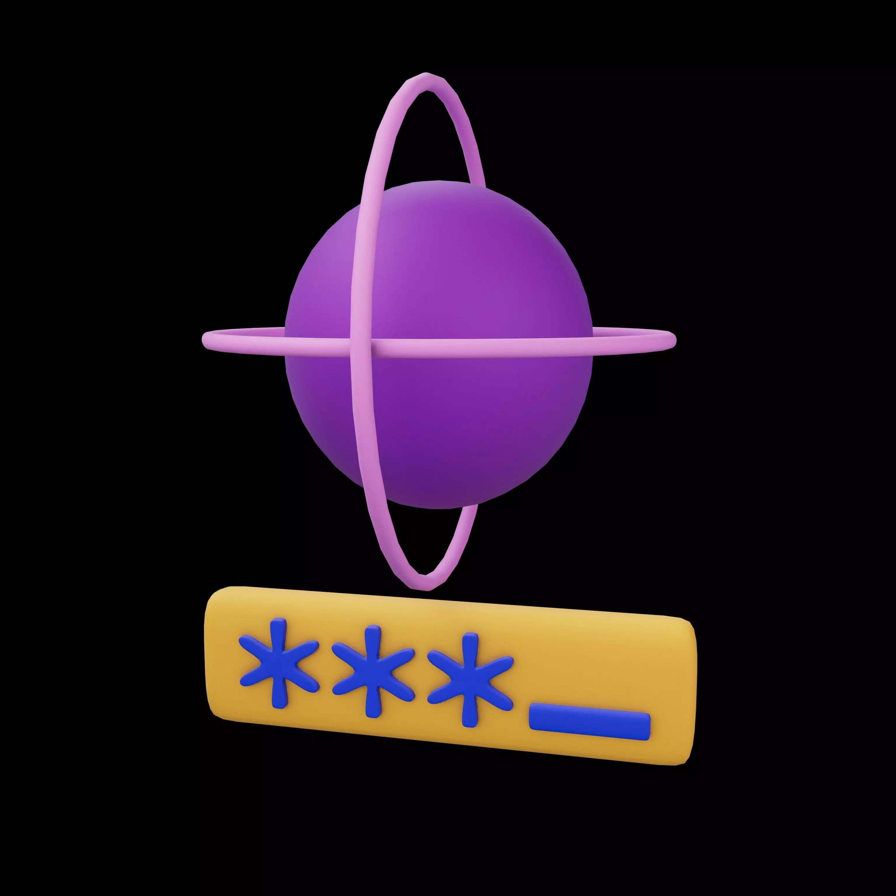 Quantum Cryptography Icon V1 002 Low-poly 3D model
