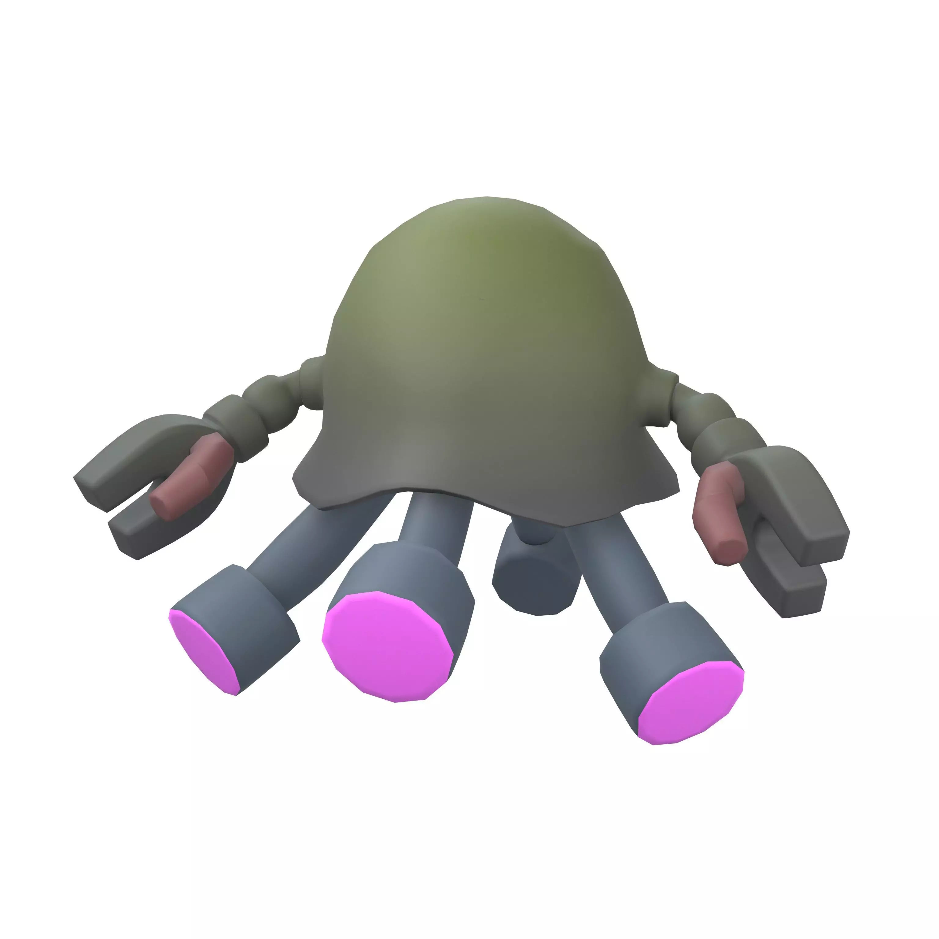 Jellyfish Robot Character v1 003 Low-poly 3D model