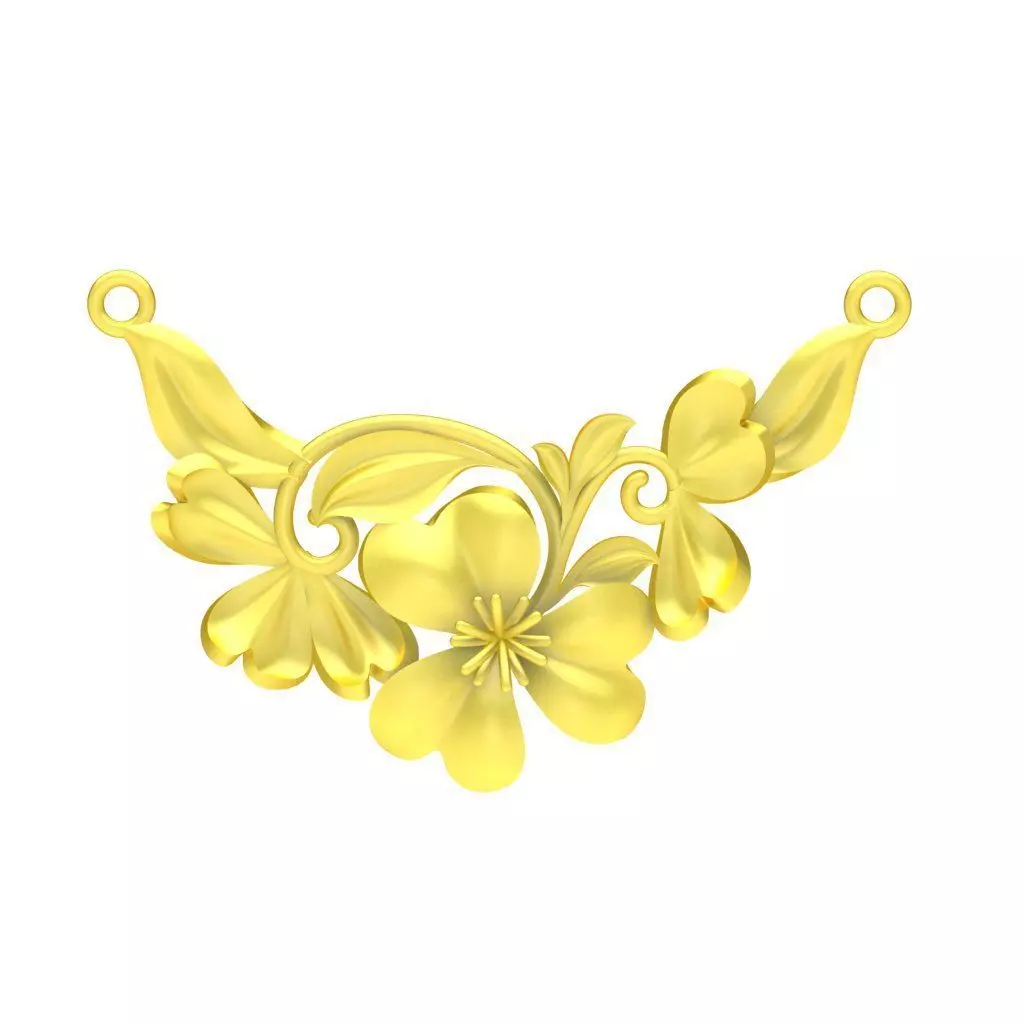 Elegant Floral Jewelry Connector Ornament 183a 3D print model
