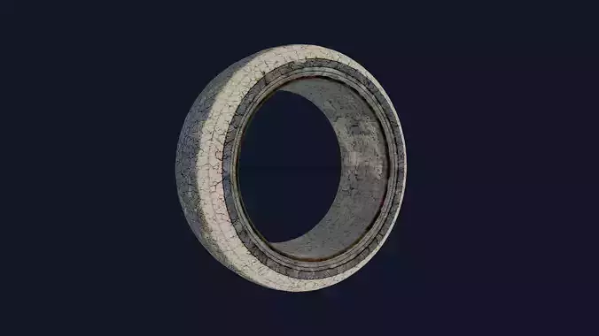 Old Vehicle Tyre 3D model 4