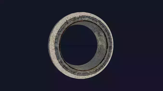 Old Vehicle Tyre 3D model 5