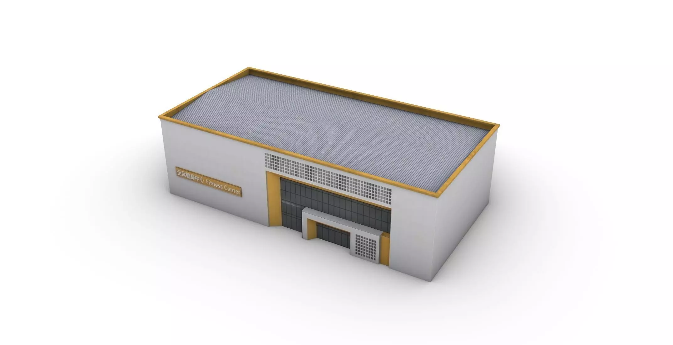 Public Fitness Center Low-poly 3D model