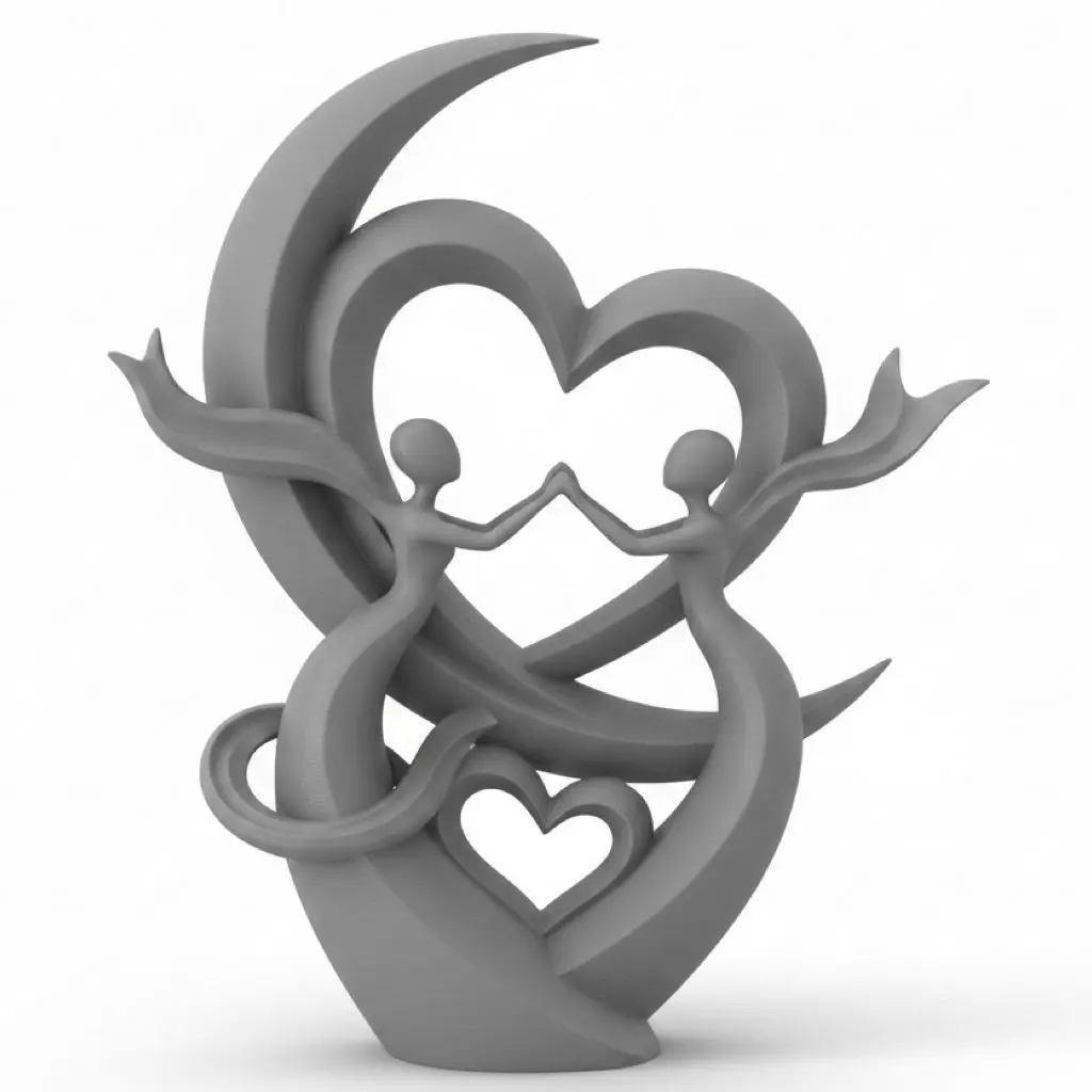Eternal Love Stylized Couple Sculpture for Valentine Dragobete 3D print model