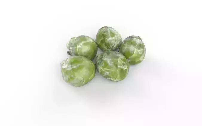 Brussels Sprouts Set02 Low-poly 3D model
