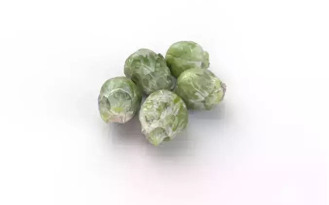 Brussels Sprouts Set02 Low-poly 3D model 5