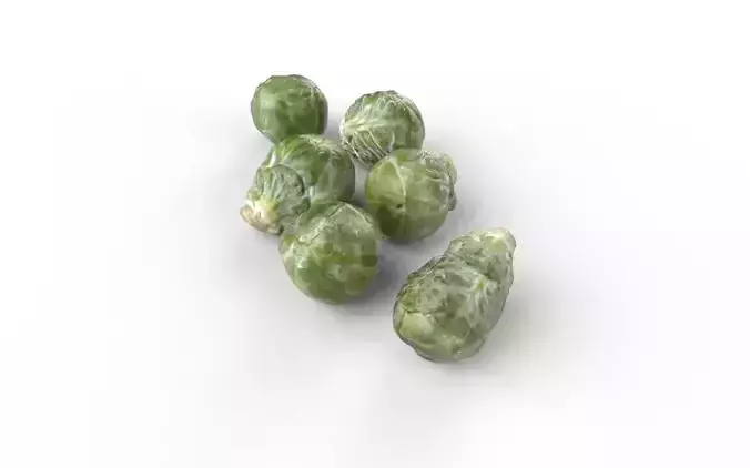 Brussels Sprouts Set05 Low-poly 3D model 6