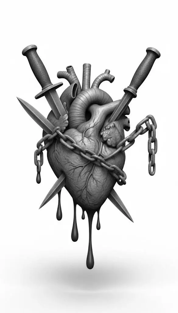 Pendant Heart Pendant Sword Pendant Gold Pendant 3D print model