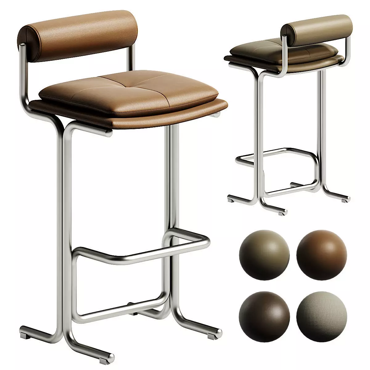 Bolster Bar Stool Low-poly 3D model