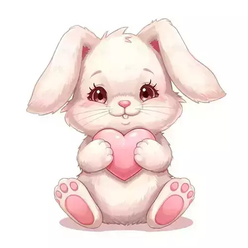 Romantic Kawaii Bunny 3D Character V01