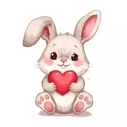 Romantic Kawaii Bunny 3D Character V02