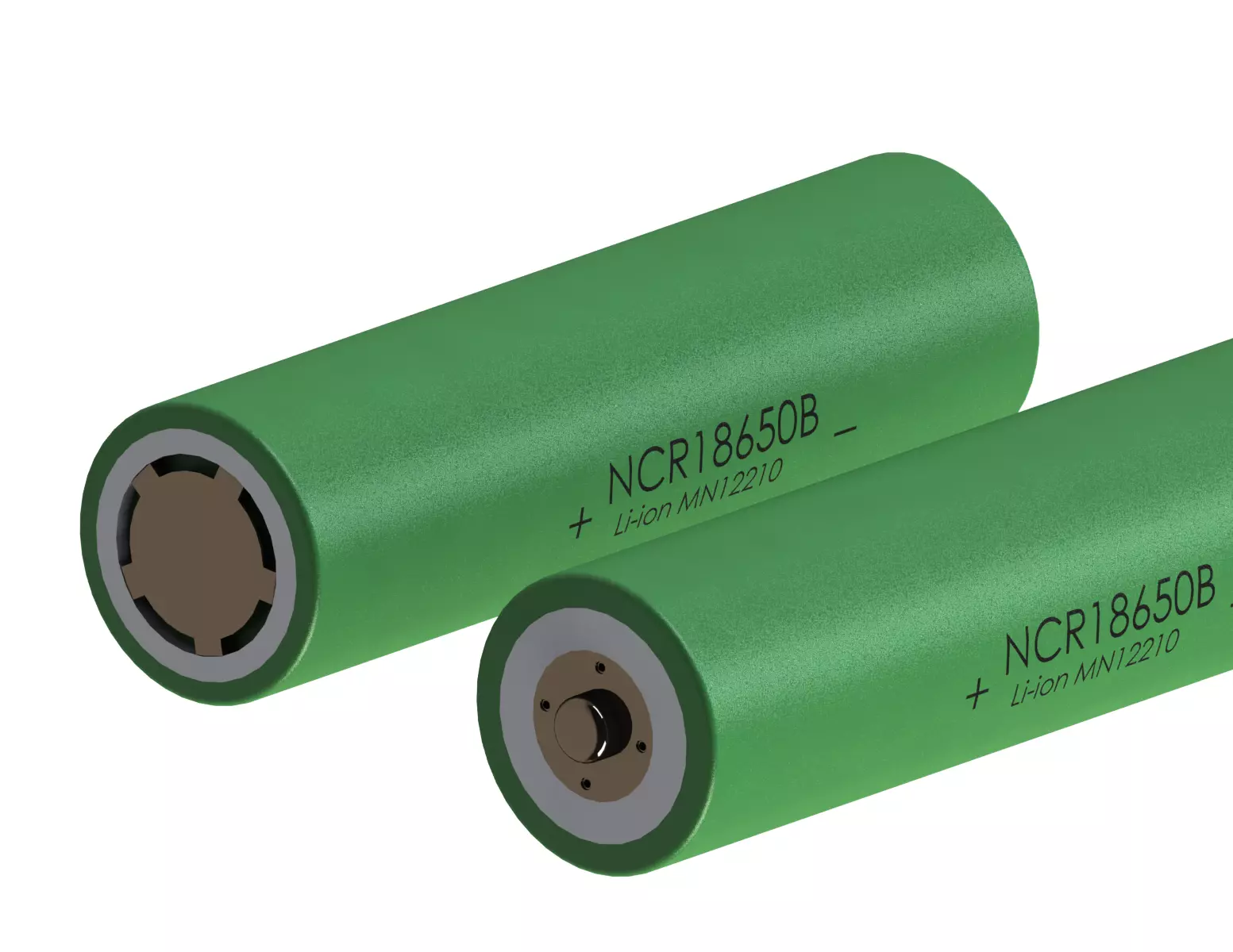 Professional 18650 Li ion Battery Pack Flat Top and Button Top 3D model
