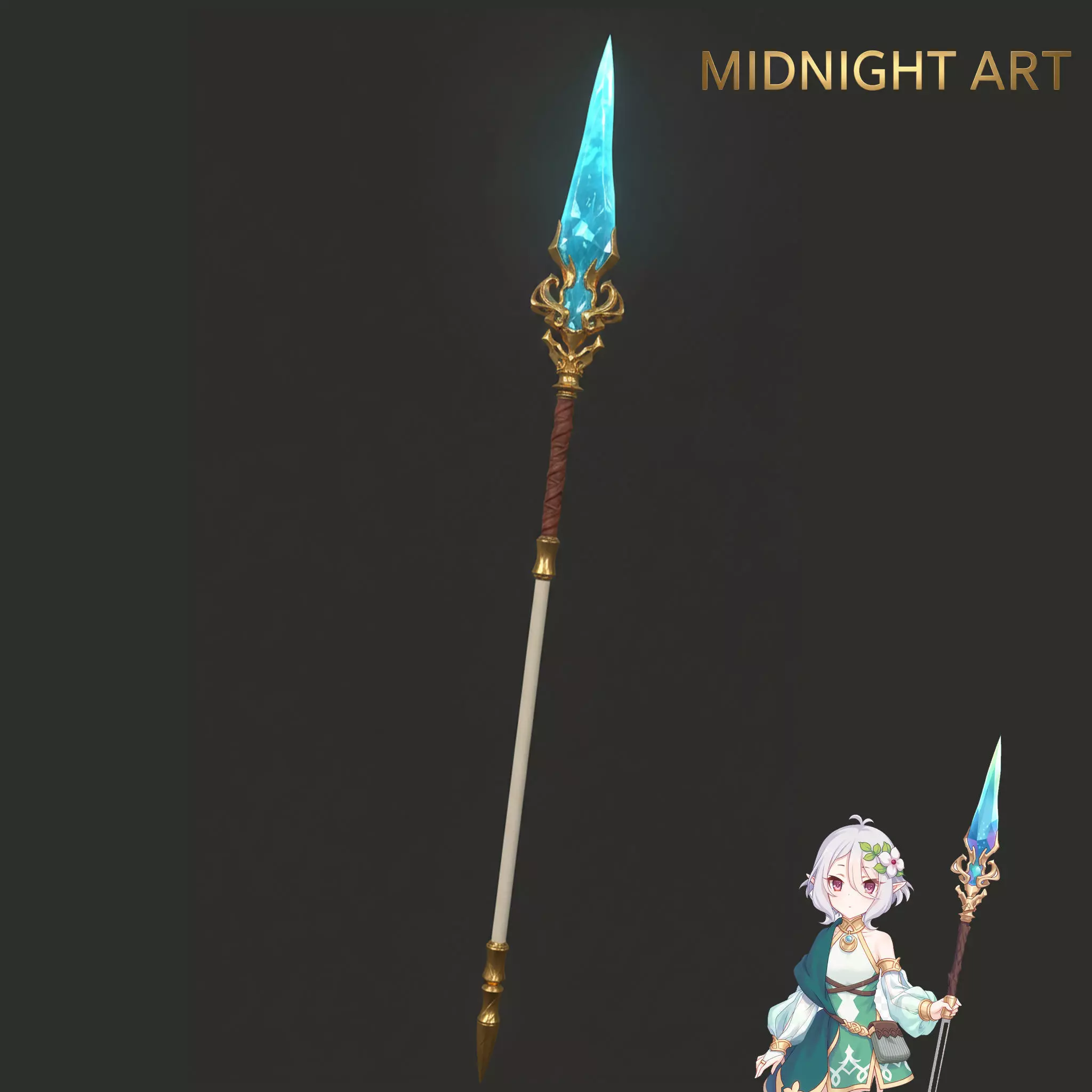 Princess Connect ReDive Kokkoro Cosplay Spear Prop 3D print model