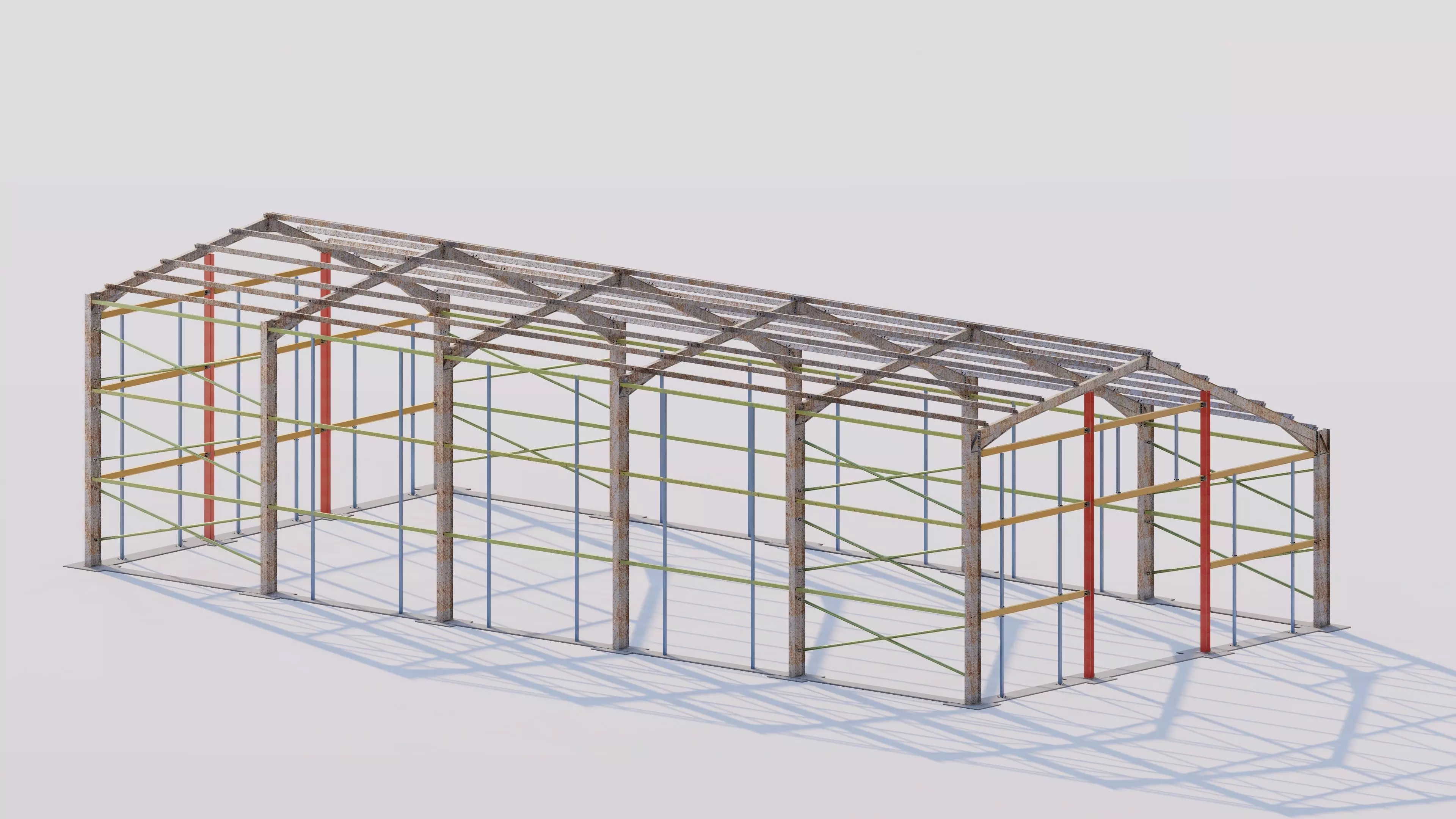 Structural engineering of Metal frame buildings 3D model