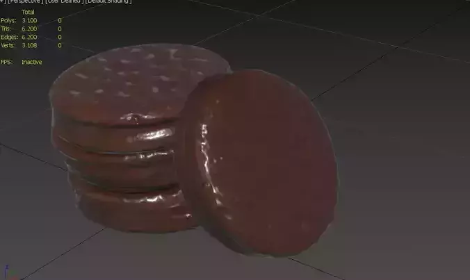 Chocolate Rounds Set01 Low-poly 3D model 3