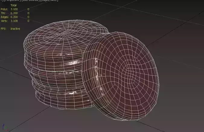 Chocolate Rounds Set01 Low-poly 3D model 2