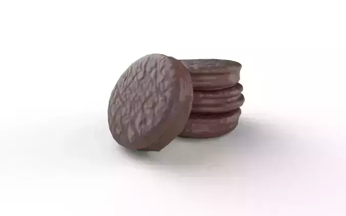 Chocolate Rounds Set01 Low-poly 3D model 5