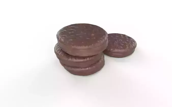 Chocolate Rounds Set01 Low-poly 3D model