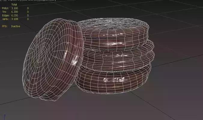 Chocolate Rounds Set01 Low-poly 3D model 7