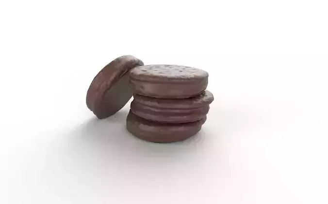 Chocolate Rounds Set01 Low-poly 3D model 6
