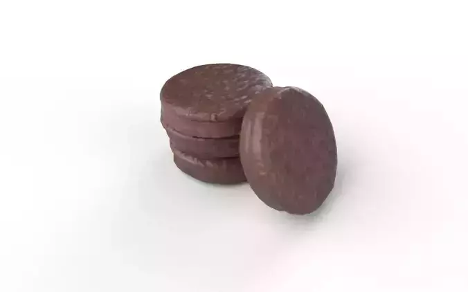 Chocolate Rounds Set01 Low-poly 3D model 4